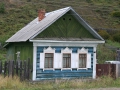 Houten huizen in Listvianka