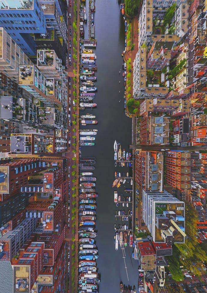 Westerdok, Amsterdam, vanuit de lucht